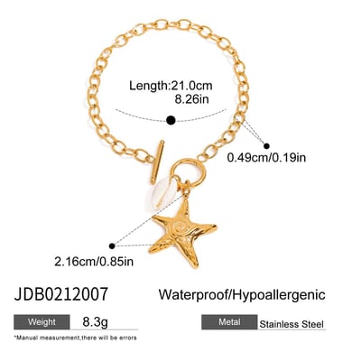 Starfish Stainless Steel  Gold Color Charm Bracelets h5 Picture2