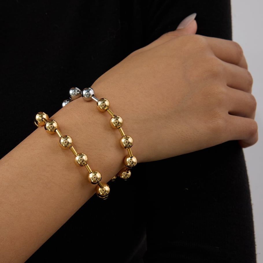 Ins Style Beads armbanden van roestvrij staal en goudkleur Afbeelding2