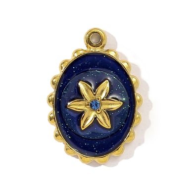 1 pezzo di lusso, serie squisita di tarocchi in acciaio inossidabile color oro, ciondolo da donna h5 Immagine4