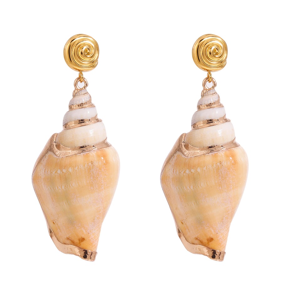 1 Pair Simple Series Vacation Turtle Stainless Steel   Gold Color  Shell Women's Drop Earrings Picture5