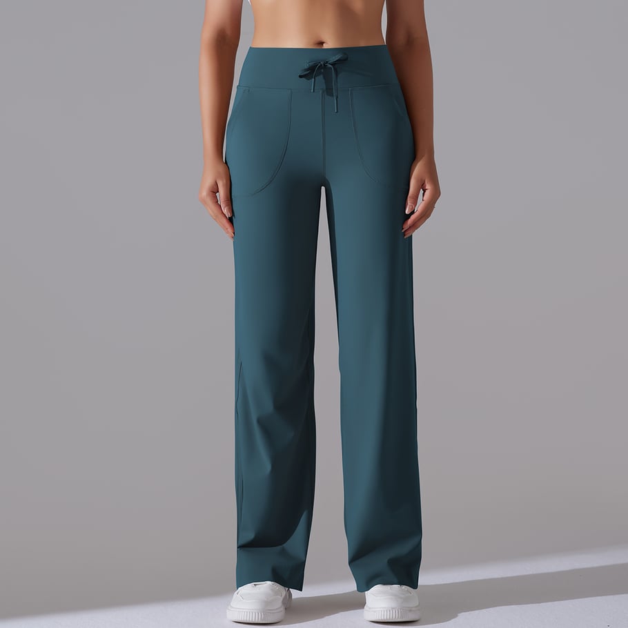 1 Piece Solid Colored High End Elastic Loose  Casual Women's Sports Long Pants Picture3