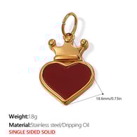 PJ306RDG Red Drop Oil Gold Pendant/8 