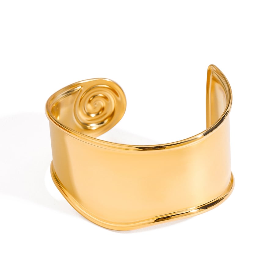 1 Piece Simple Series Ins Style Solid Color Stainless Steel   Gold Color  Women's Bangles Picture5