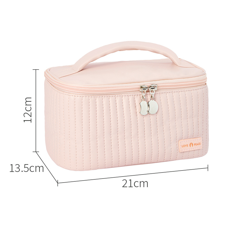 1 Stück Simple Series Einfarbige PU-Kosmetiktasche für Damen Bild5
