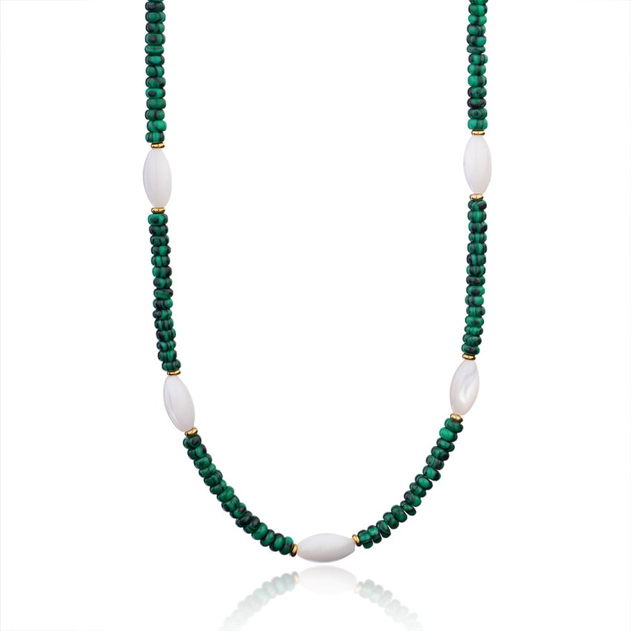 Bohemian Geometric Malachite Women's Beaded Necklaces 