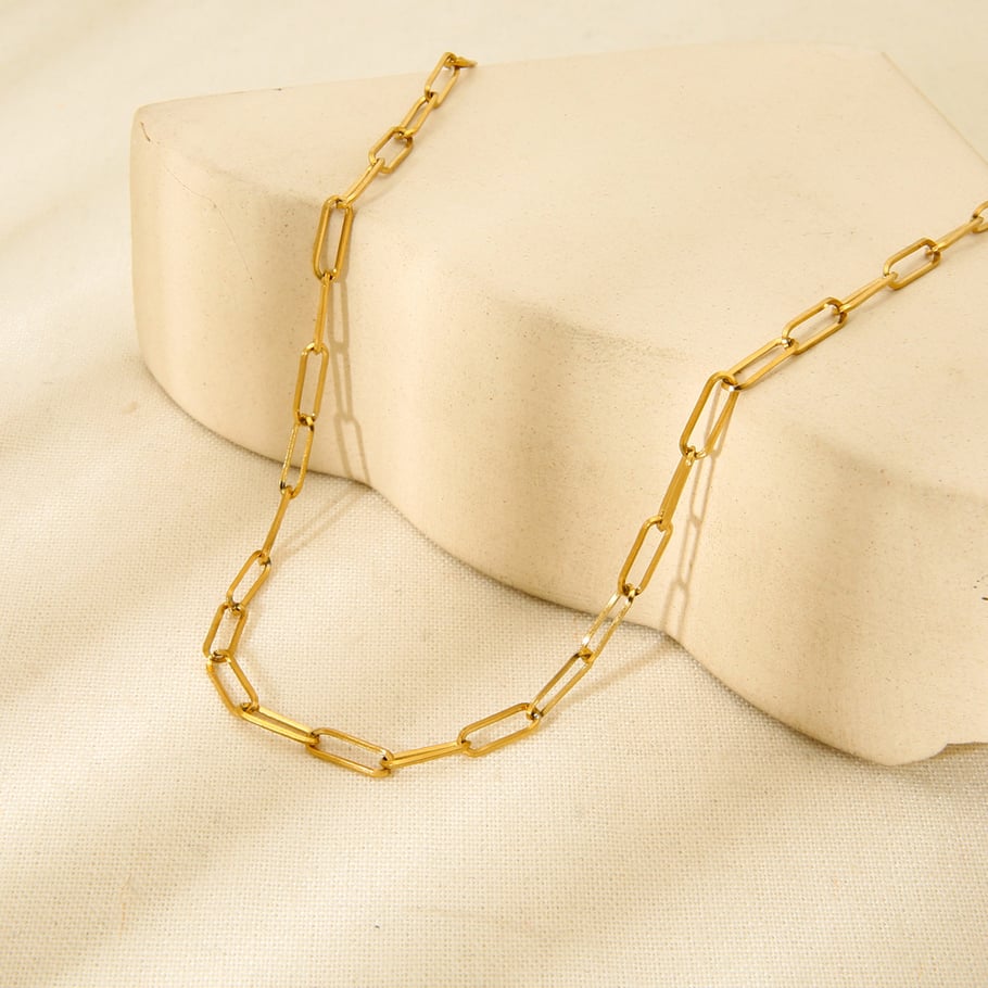 Simple and Stylish Square DIY Gold - colored Stainless Steel Links Picture3
