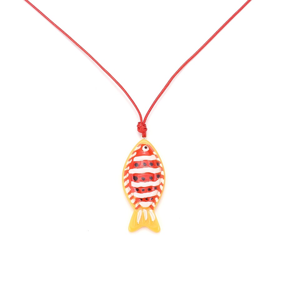1 Piece Cute Braided Rope Resin Fish Pendant Necklace Picture5