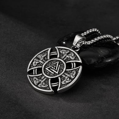 Sleek Celtic knot Stainless Steel Men's Necklaces h5 Picture6