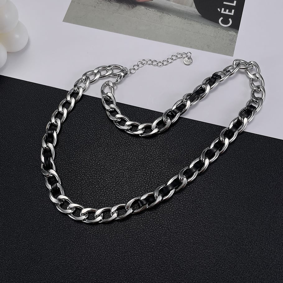 1 Piece Classic Coriaceous Chain Stainless Steel Men's Chain Necklaces Picture3