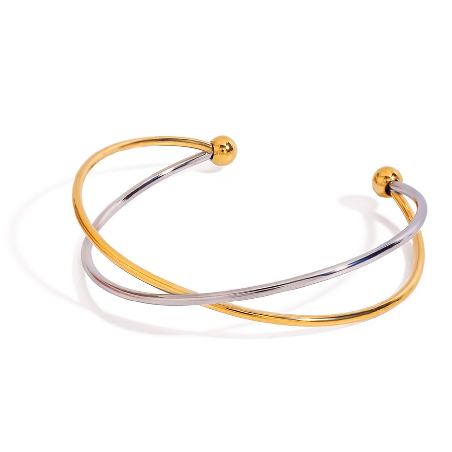 Einfache geometrische Manschettenarmbänder aus Edelstahl in verschiedenen Farben 
