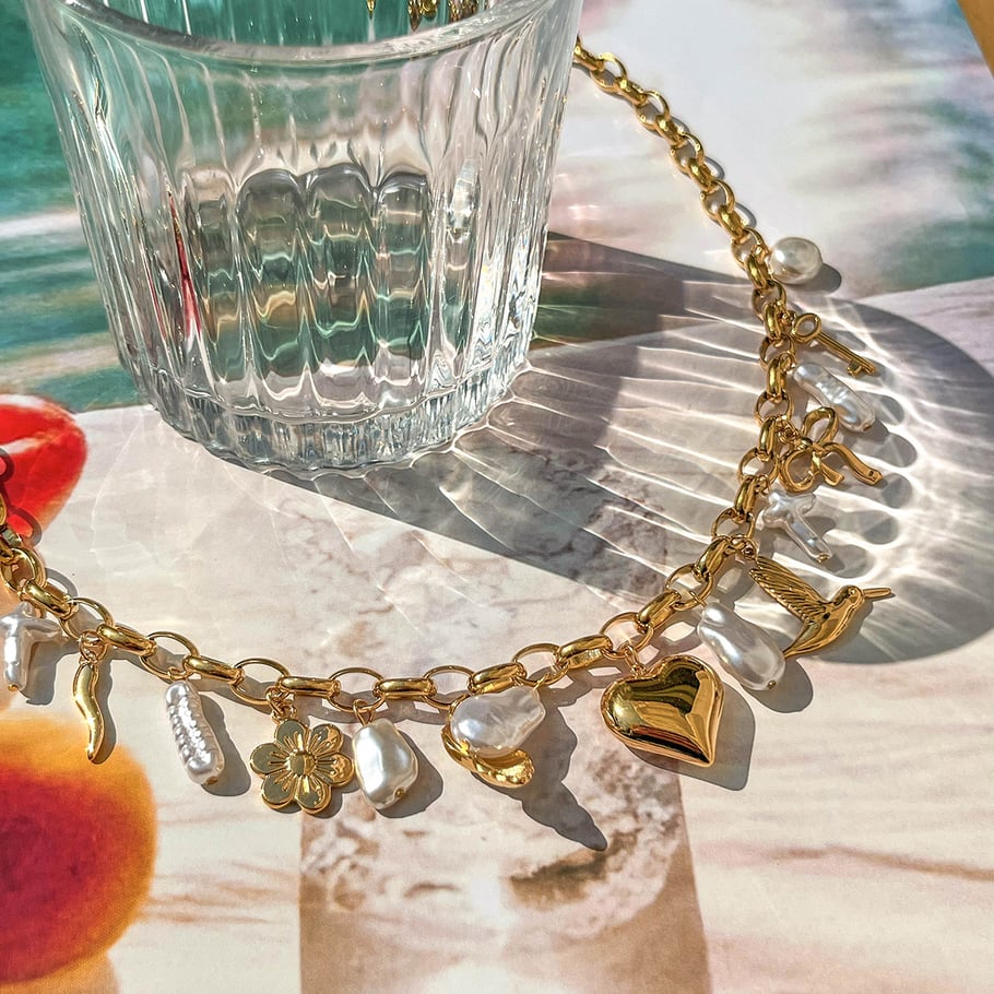 Ins Style Heart Stainless Steel Gold Color Pendant Necklaces Picture6