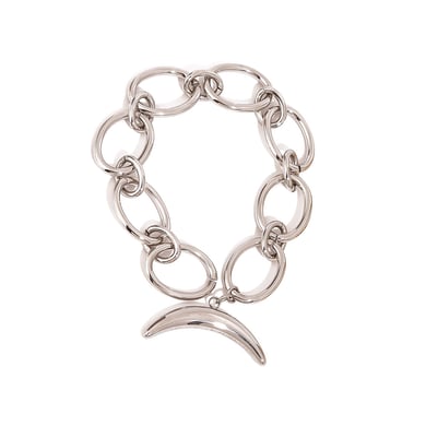 Simple Moon Stainless Steel Gold Color Charm Bracelets h5 