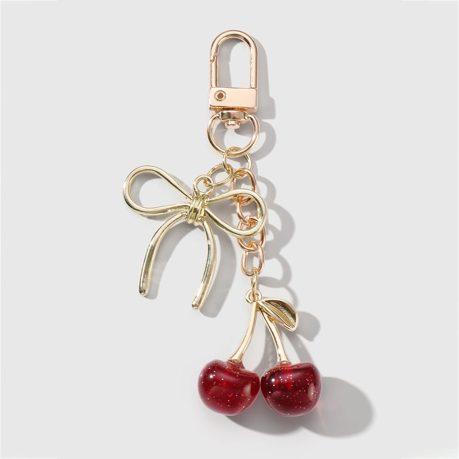 Sweet Bow Knot Cherry Bag Charms