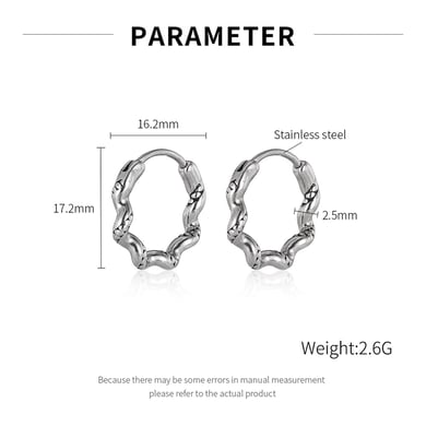 Boucles d&#39;oreilles géométriques en acier inoxydable pour homme, série simple, style hip-pop/rock, 1 pièce h5 Image8
