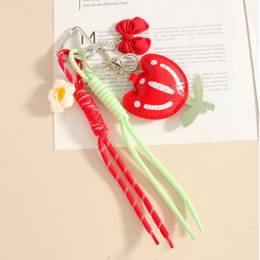 1 Stück Romantische Serie PU Blumenknoten Taschenanhänger Bild5