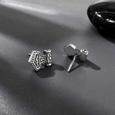 1 Pair Retro Geometric Stainless Steel Men's Earrings h5 Picture3