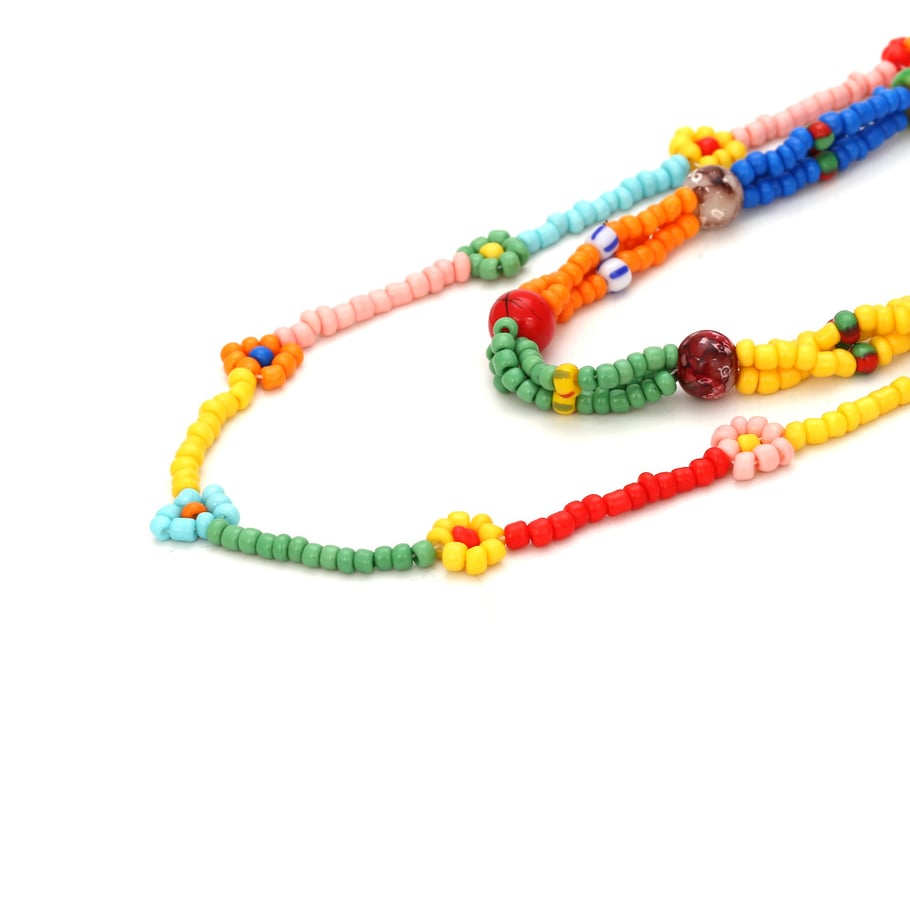 1 Piece Colorful Beads Flower Stacking Necklace Picture6