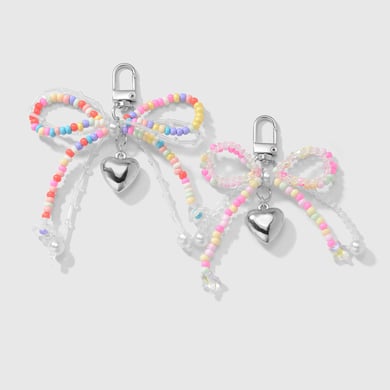 Colorful Beaded Bow Knot Bag Charms h5 Picture3