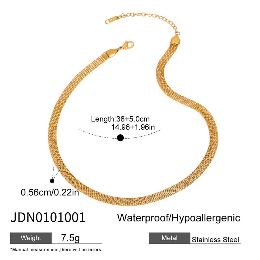 Classic Stainless Steel Gold Color Chain Necklaces 