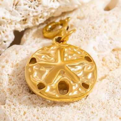 1 Stück Simple Series Simple Turtle Edelstahl Goldfarben Damenanhänger h5 Bild3