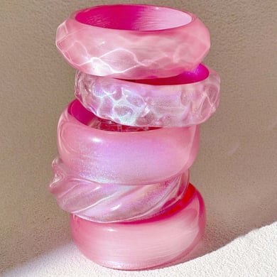 Schlichtes geometrisches rosa Armband für Damen h5 Bild3