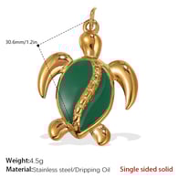 PJ299GNG Green Oil Drop Solid Gold Pendant Picture5