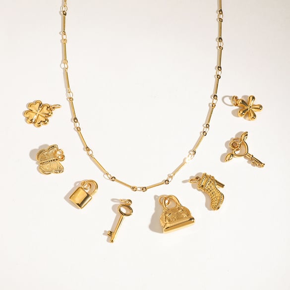 Stainless Steel Gold Color DIY Pendants 2