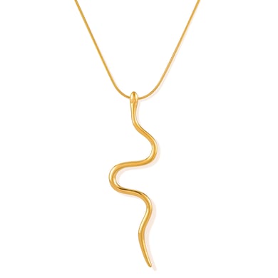 Collar con colgante de acero inoxidable dorado para mujer, serie simple, de animales, para uso diario, 1 unidad h5 Imagen6