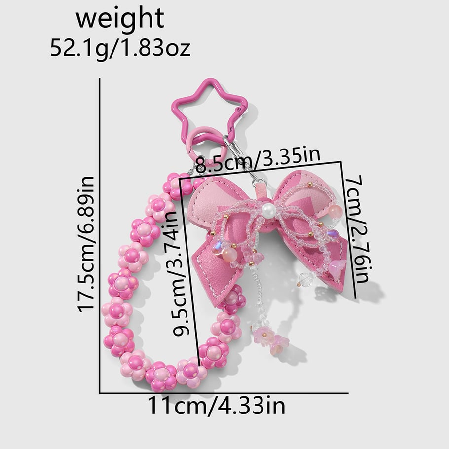 Sweet Beaded Bow Knot Bag Charms Picture5