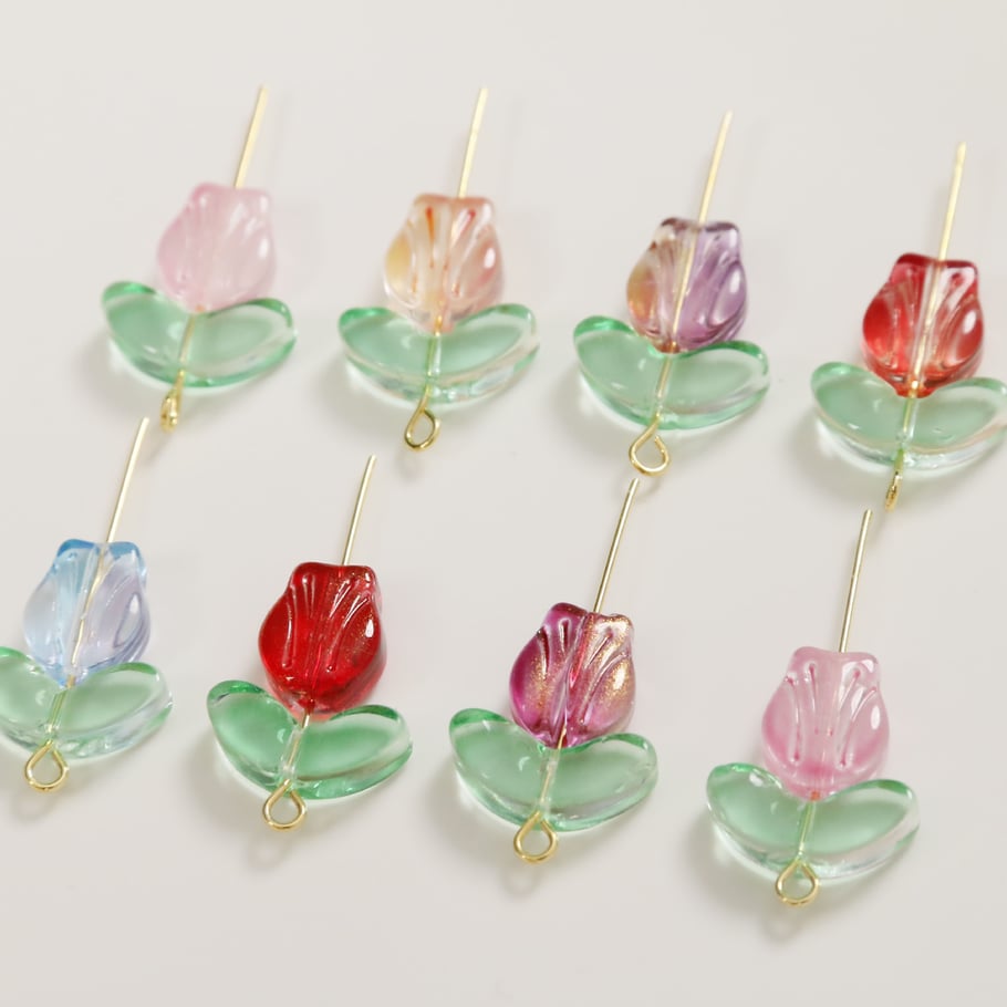 Exquisite Natural Tulip Glass DIY Jewelry Beads Picture4