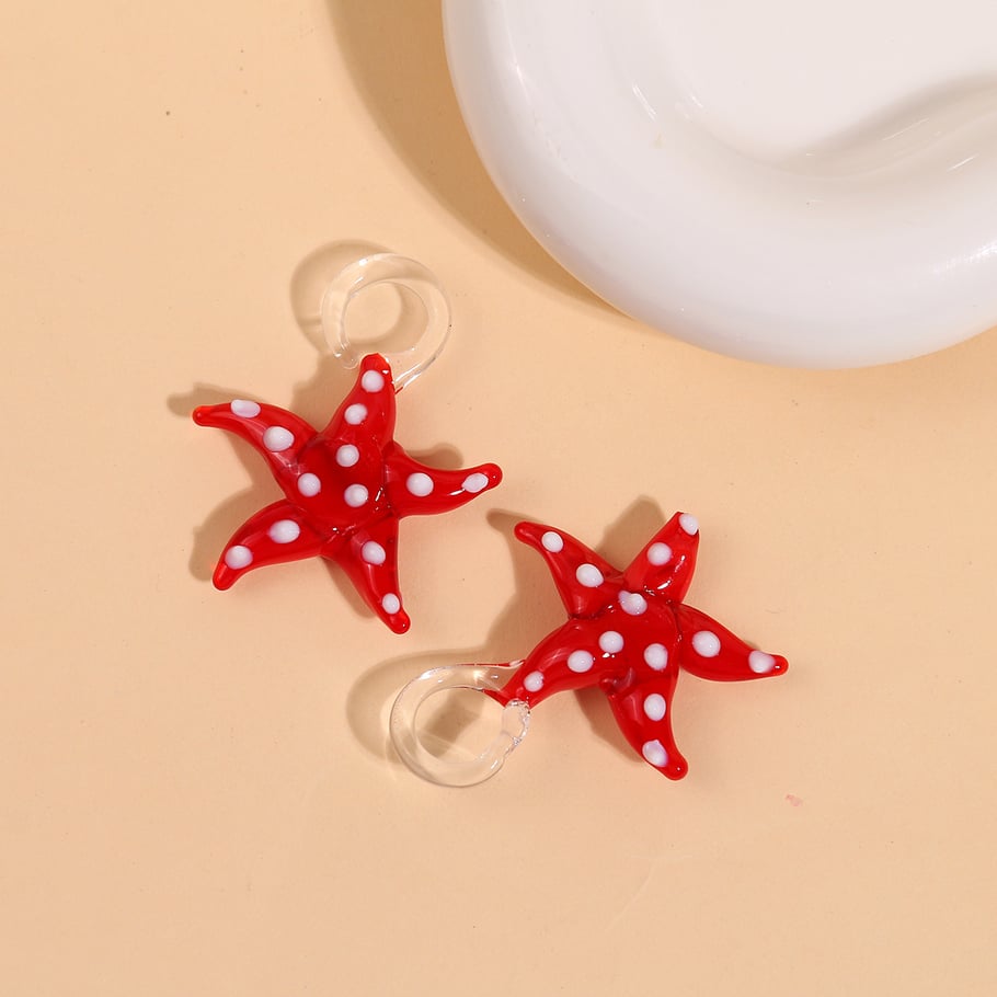 Oceanic Wave Point Starfish Glass DIY Women's Pendants 
