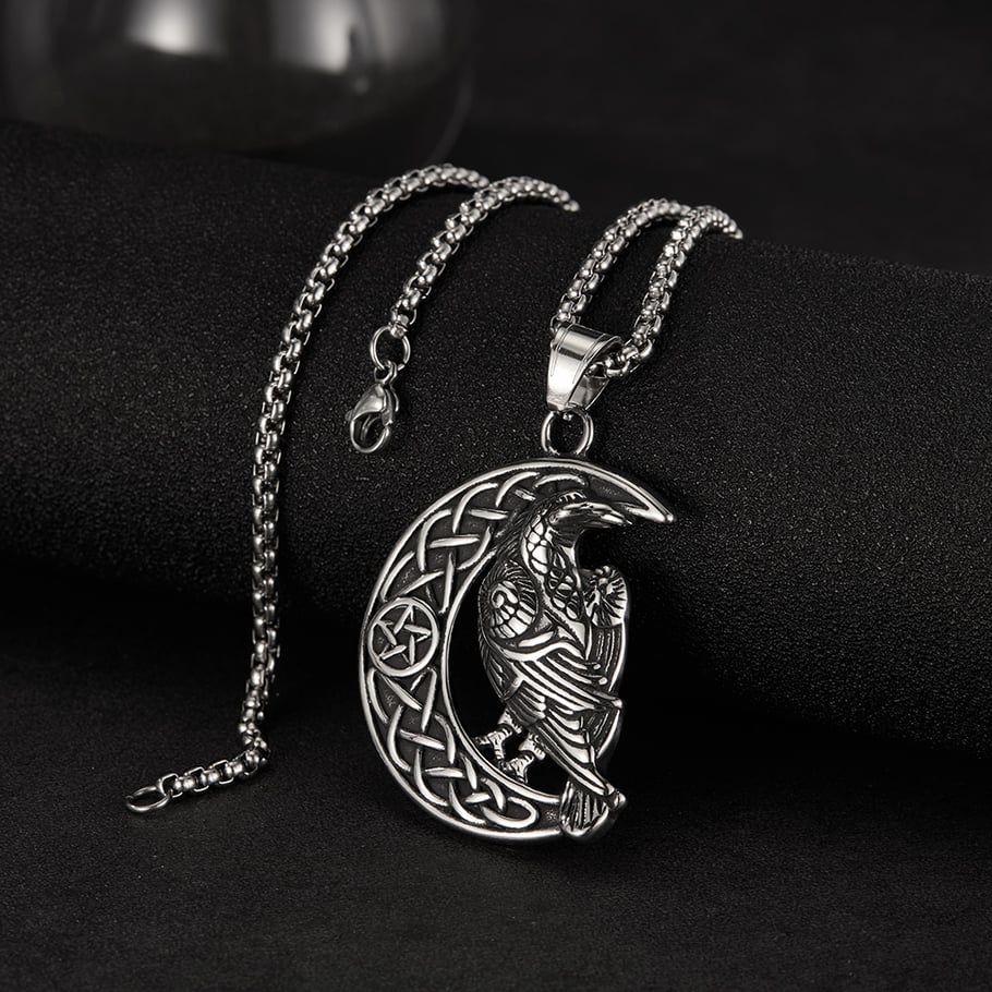 Vintage Crow Stainless Steel Men's Necklaces Picture4