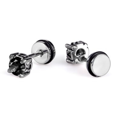 1 Pair Versatile Dazzling Circle Stainless Steel Men's Stud Earrings h5 Picture6
