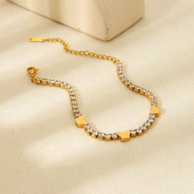 Light Luxury Design - Oriented Gem - inlaid Stainless Steel Women's Bracelets h5 Picture4