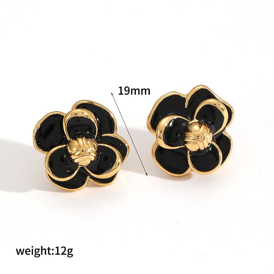 Elegante Ohrstecker aus Edelstahl mit Blumenmotiv 