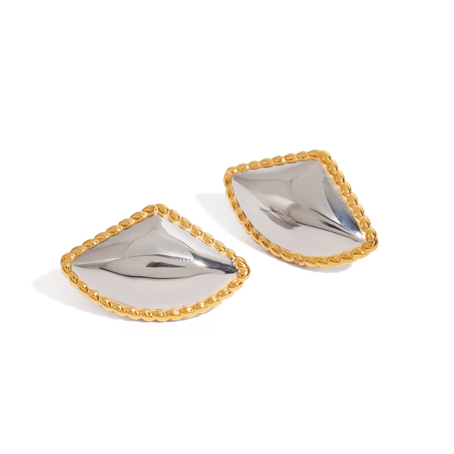1 Paar einfache Serie Retro geometrische Edelstahl Gold Farbe Damen Ohrstecker Bild9