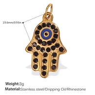 PJ318BKG Black Diamond Gold Pendant Picture18