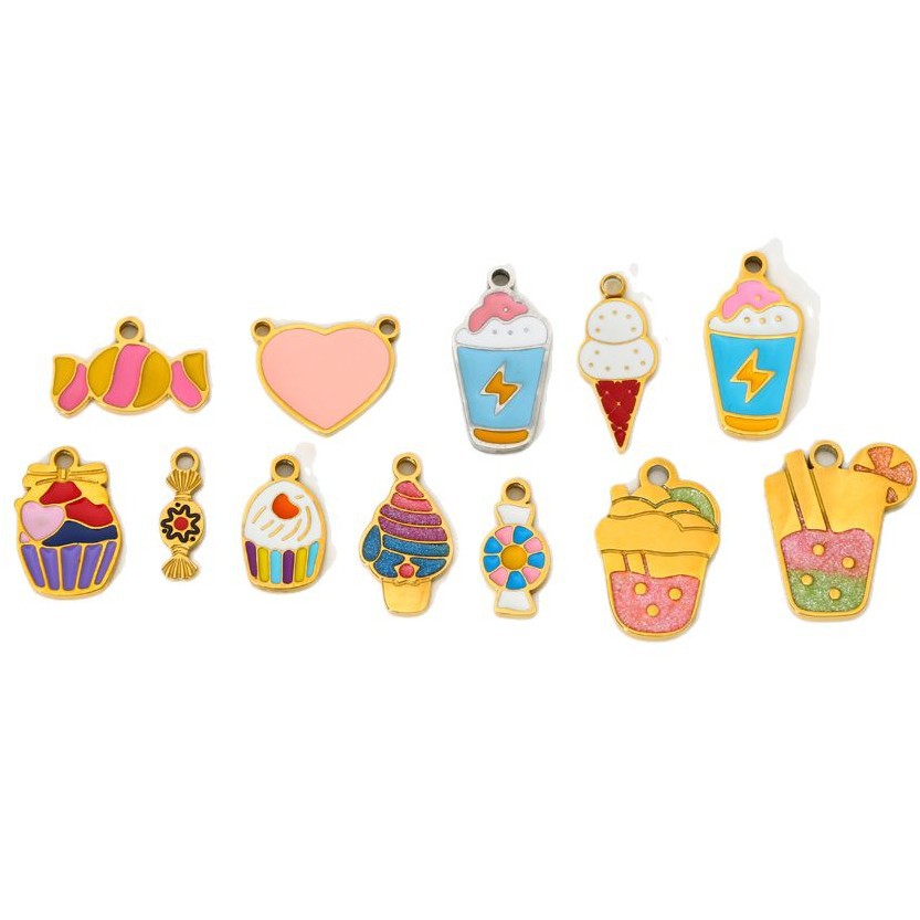 Cute Ice Cream DIY Stainless Steel Pendant h5Picture5