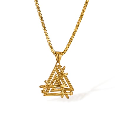 1 Piece Designable Triangle Stainless Steel Men's Pendant Necklaces h5 Picture6