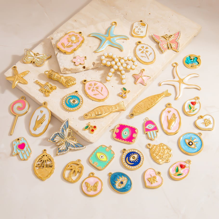 Oceanic Stainless Steel Gold Color DIY Pendants Picture2