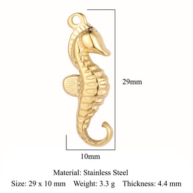 1 Stück Natur-Serie Lebendige Tiere Form Edelstahl Gold Farbe Damen Anhänger h5 Bild2