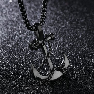 1 Piece Punk Boat Anchor Stainless Steel Men's Necklaces h5 Picture6