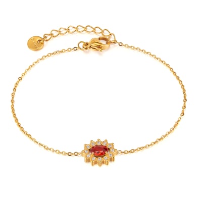 1 Piece Stylish Series Daily Oval Shape Stainless Steel Gold Color Women's Chain Bracelets h5 Picture6