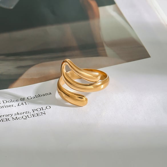 Anelli minimalisti in acciaio inossidabile color oro