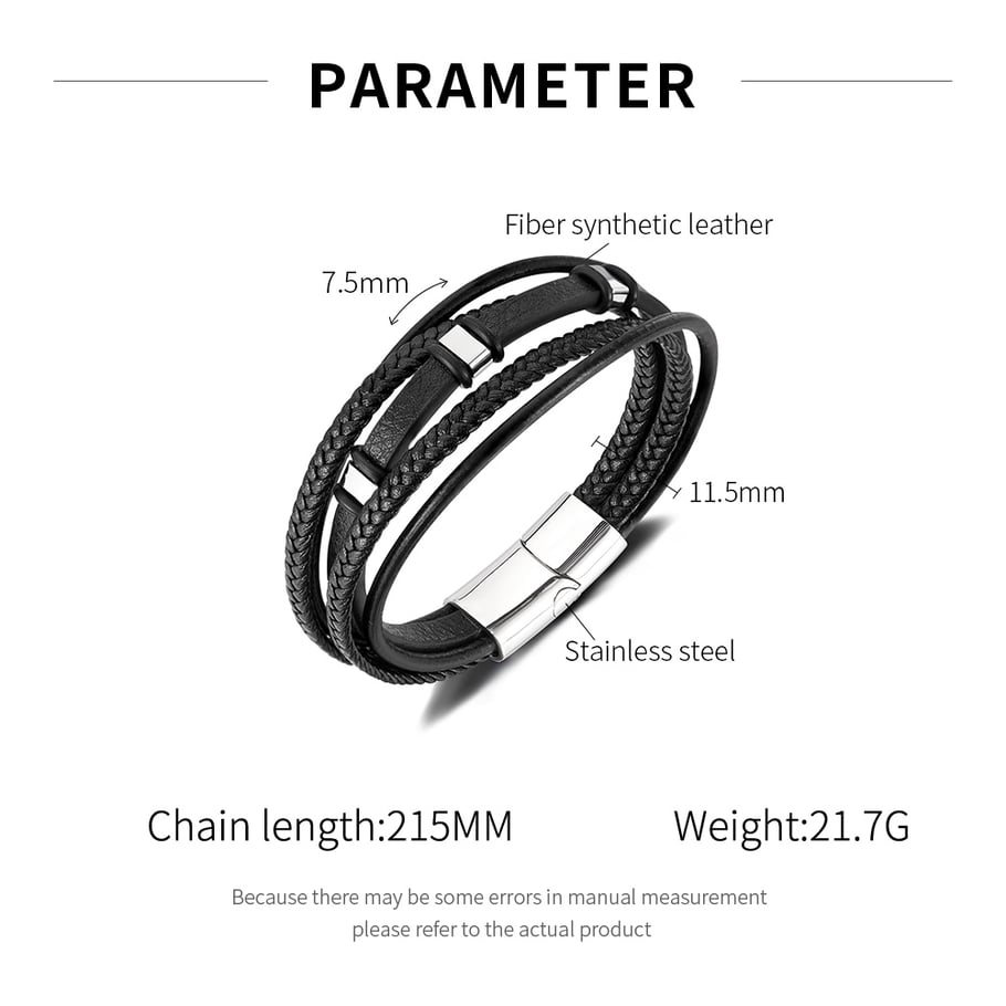 1 Piece Architectural Multilayer Stainless Steel Men's Bracelets Picture7