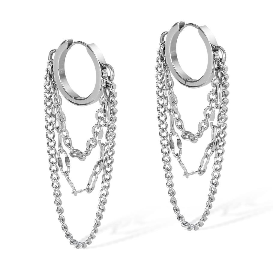 Fashionable Series tassels Stainless Steel Men's Hoop Earrings Picture7