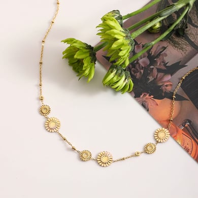 Süße Blumen-Halsketten aus Edelstahl h5 Bild6
