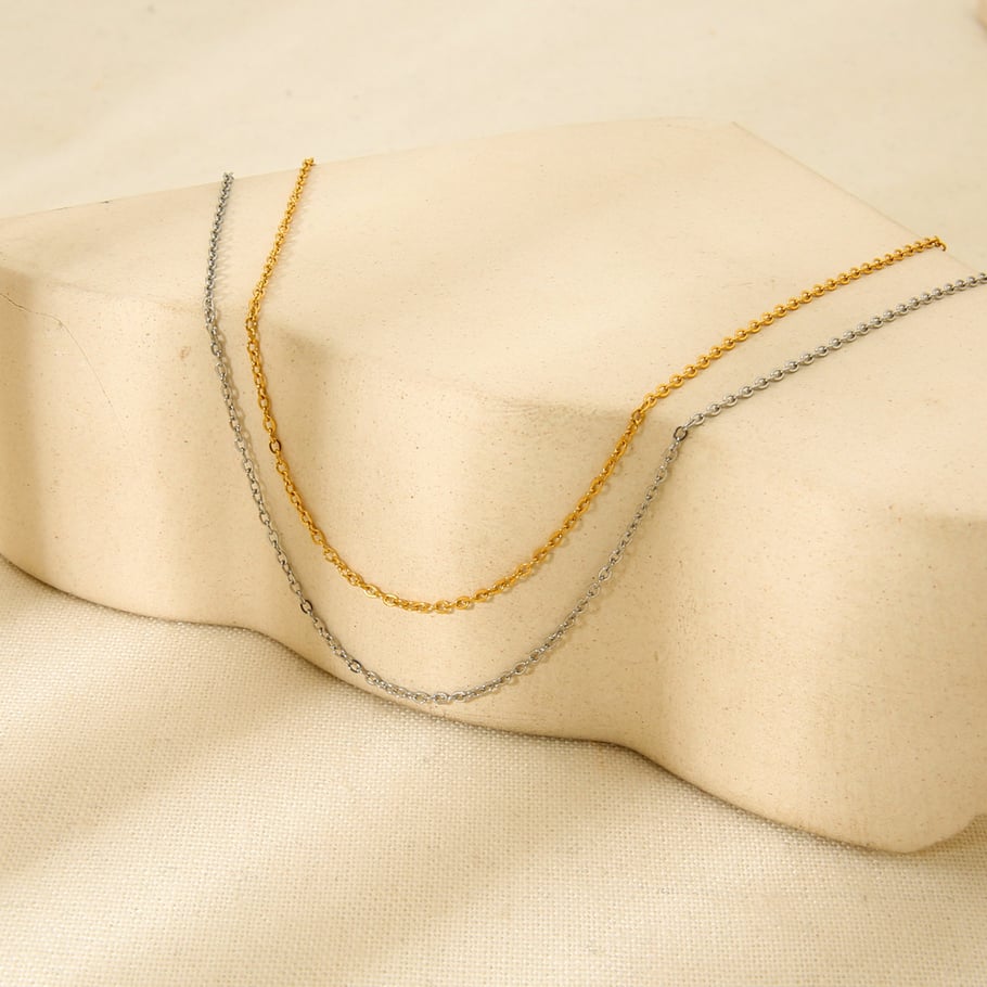 DIY Versatile and Universal Stackable Gold - colored Stainless Steel Necklaces Picture3