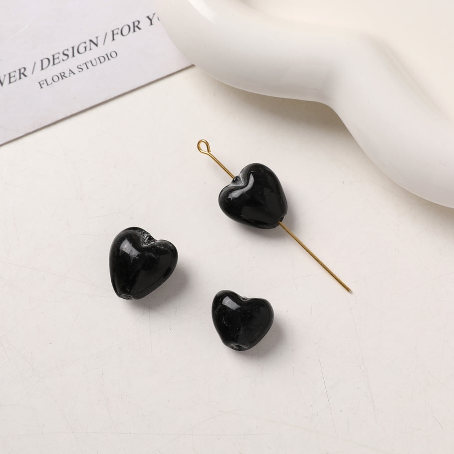 1 Piece Elegant Heart Glass DIY Jewelry Beads 
