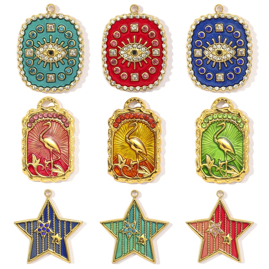 Chic Flamingo Stainless Steel Gold Color Pendants Picture5